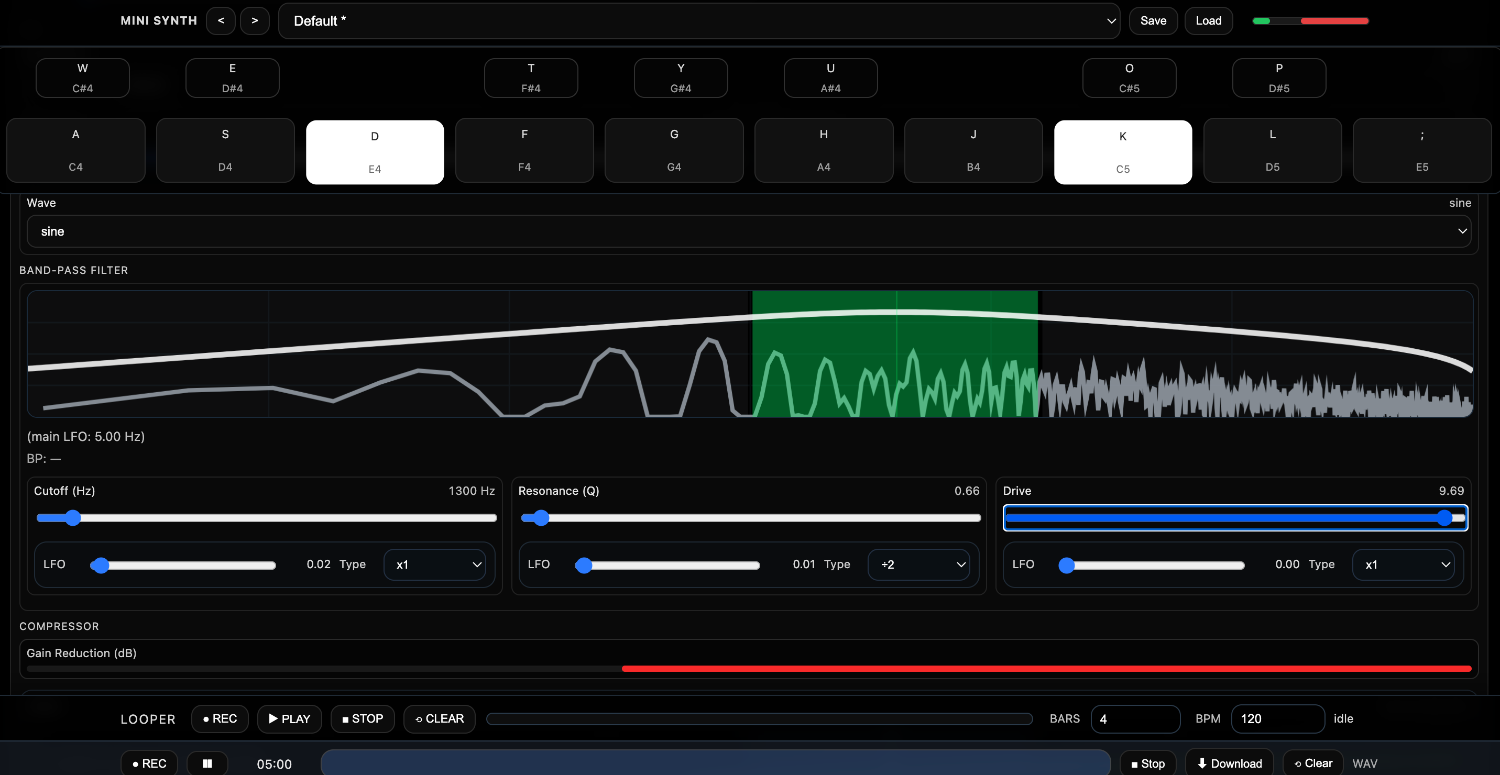 Syn Web Synth — browser-native synthesizer interface